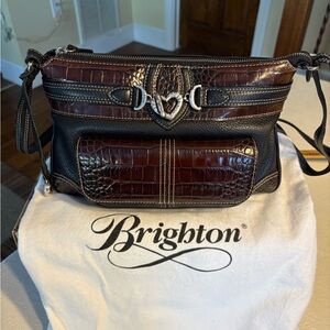 Brighton Heart Accent Brown and Black Crossbody Bag